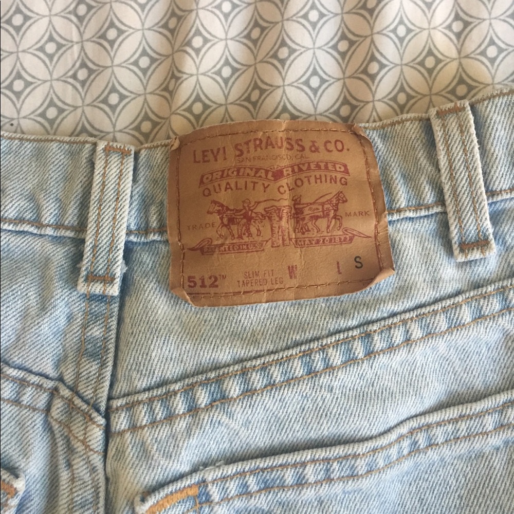 levis high waisted 512 light blue jeans